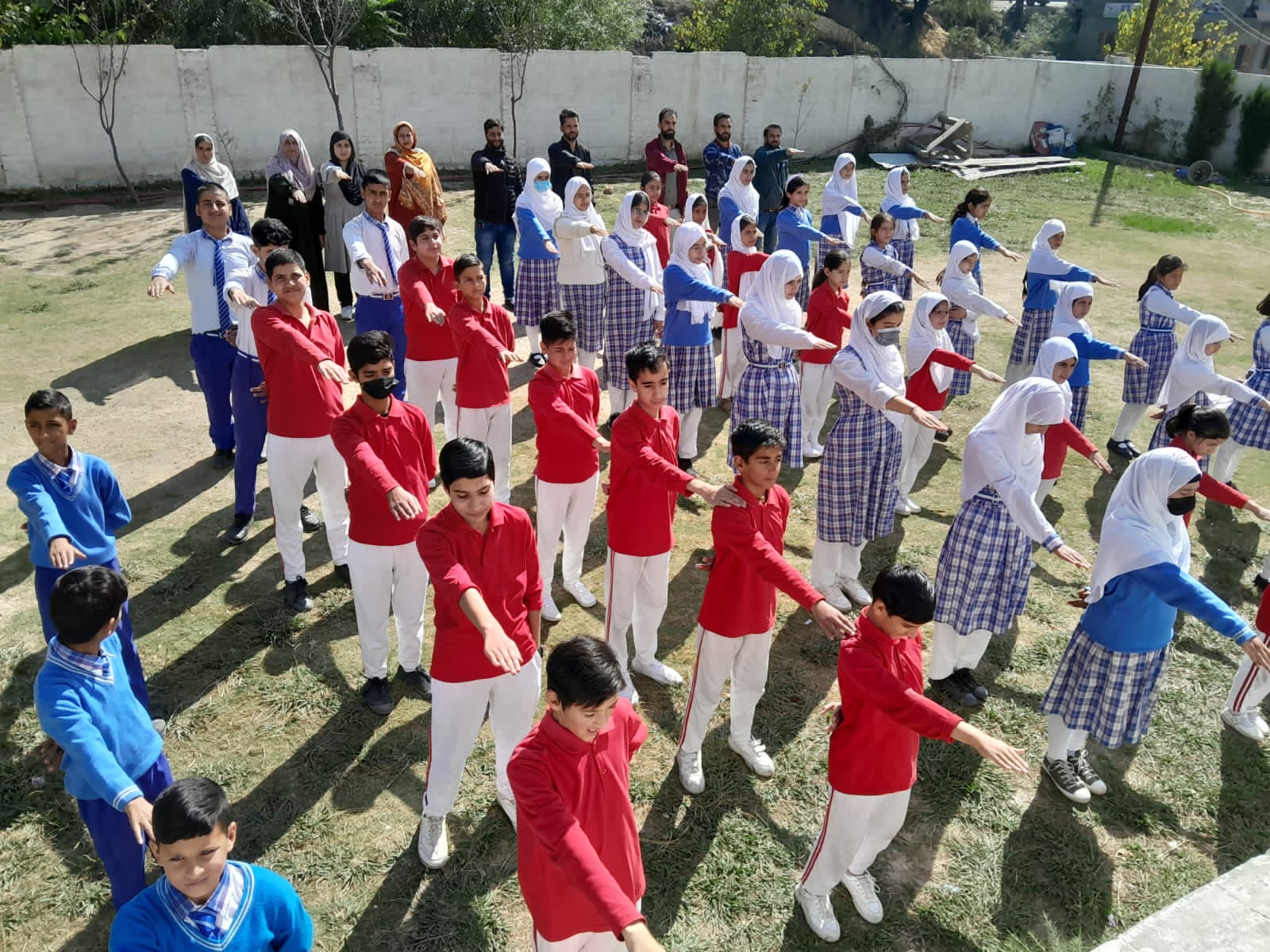Students of New Convent Higher Secondary Institute Banihal during outdoor activities